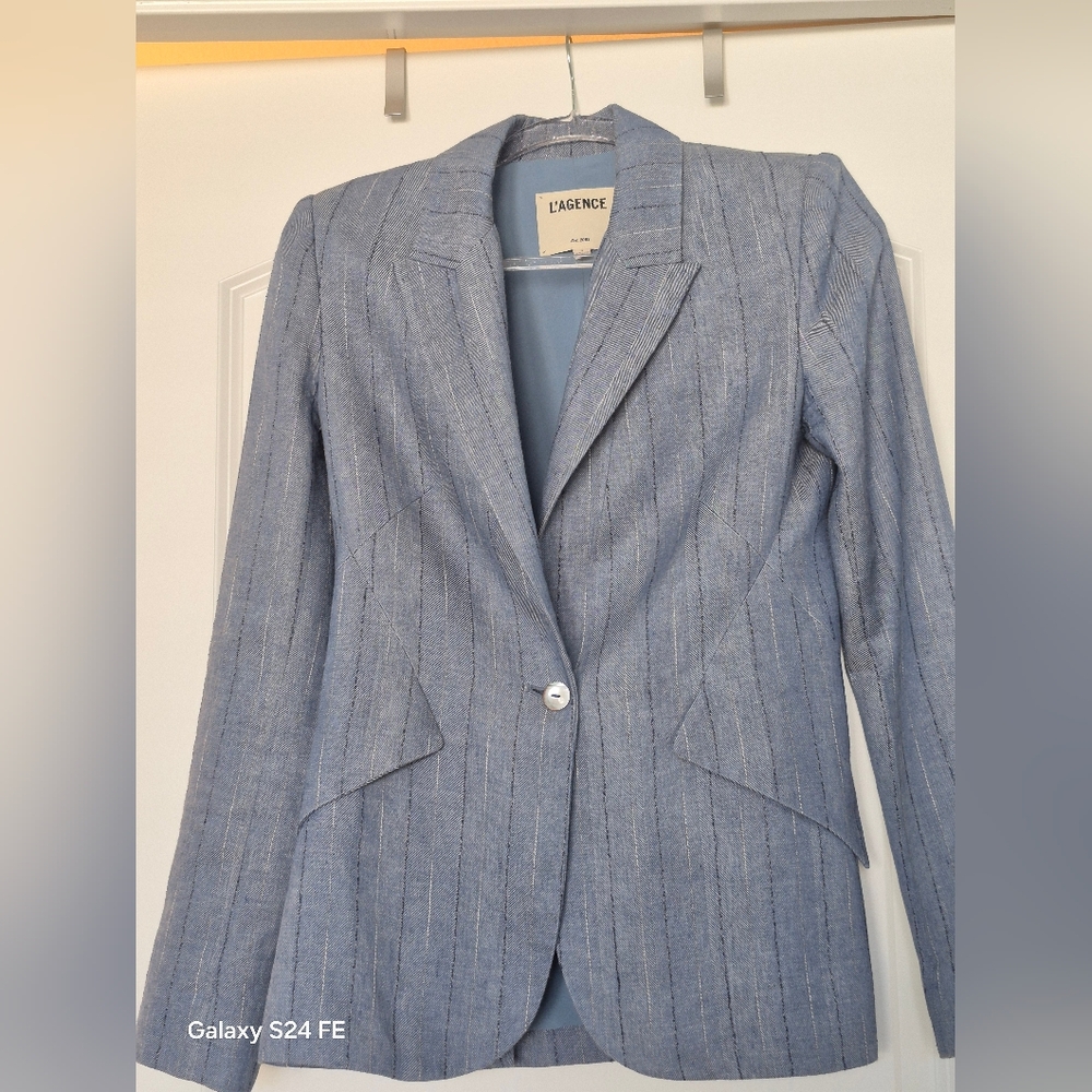 L'AGENCE Blue Women's Blazer Suit
